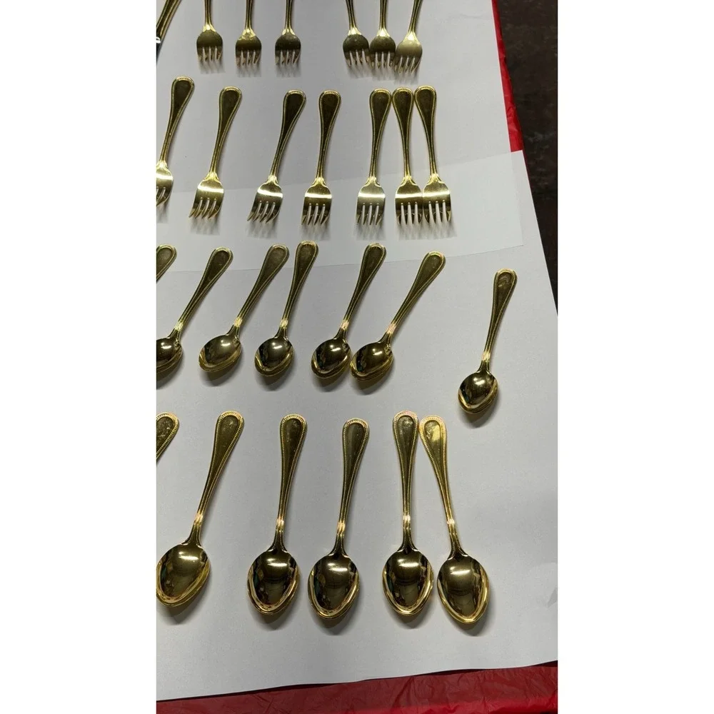 Melissa B Japan‎ Gold Flatware Set 39-Pc Stainless Steel Vintage